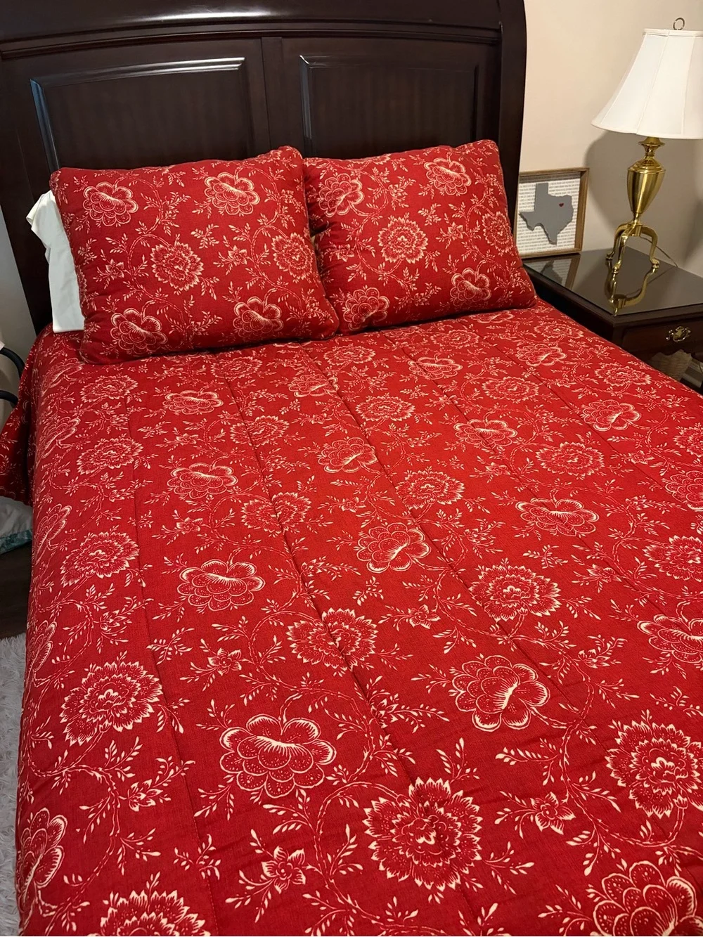Ralph Lauren Cold Spring Red Queen Duvet & Shams - French Country